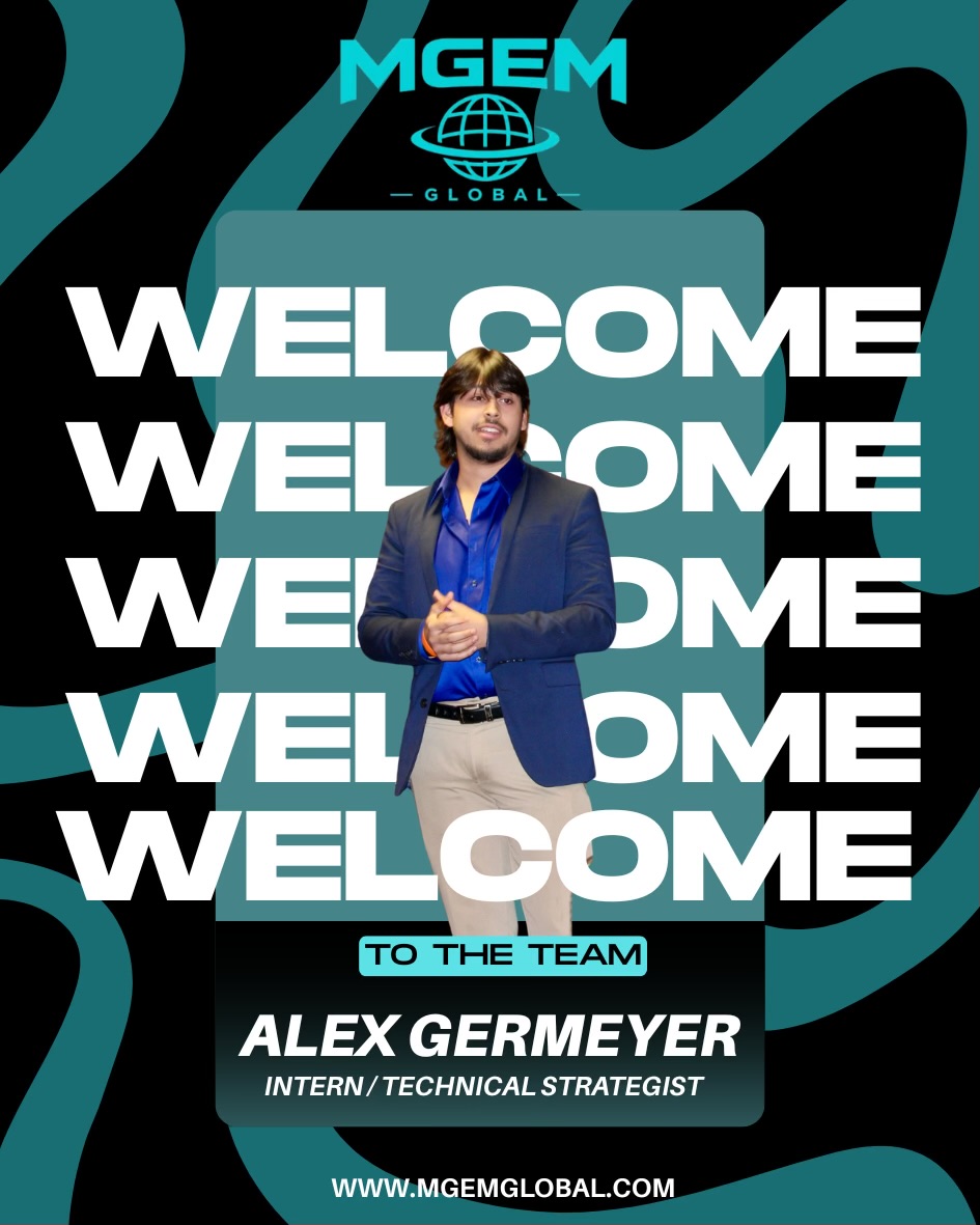 MGEM welcome card for Alex Germeyer, Intern and Technical Strategist