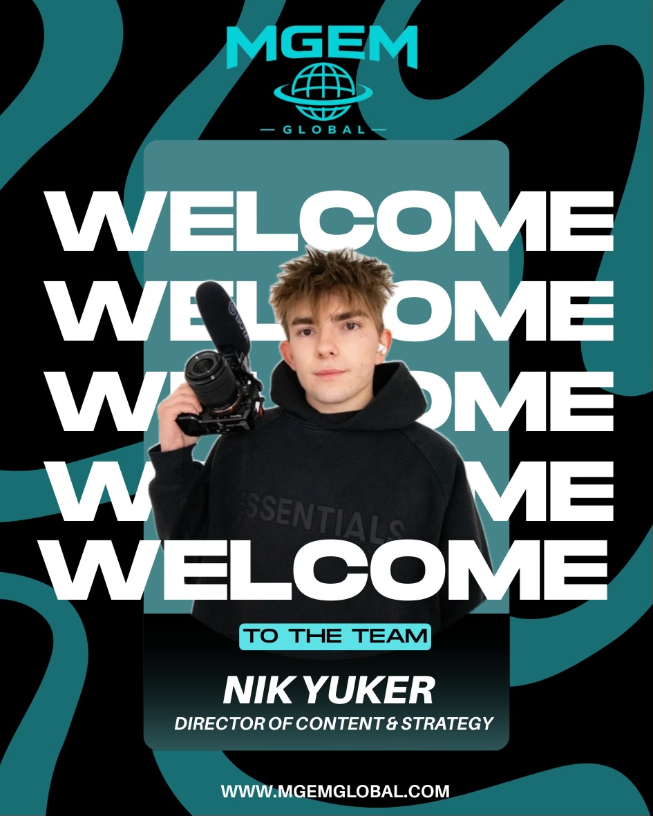MGEM welcome card for Nik Yuker, Director of Content & Strategy