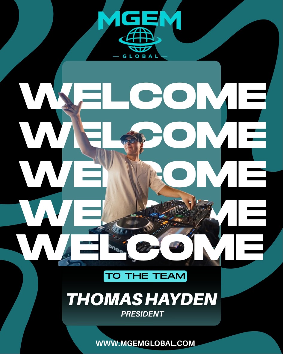MGEM welcome card for Thomas Hayden, President