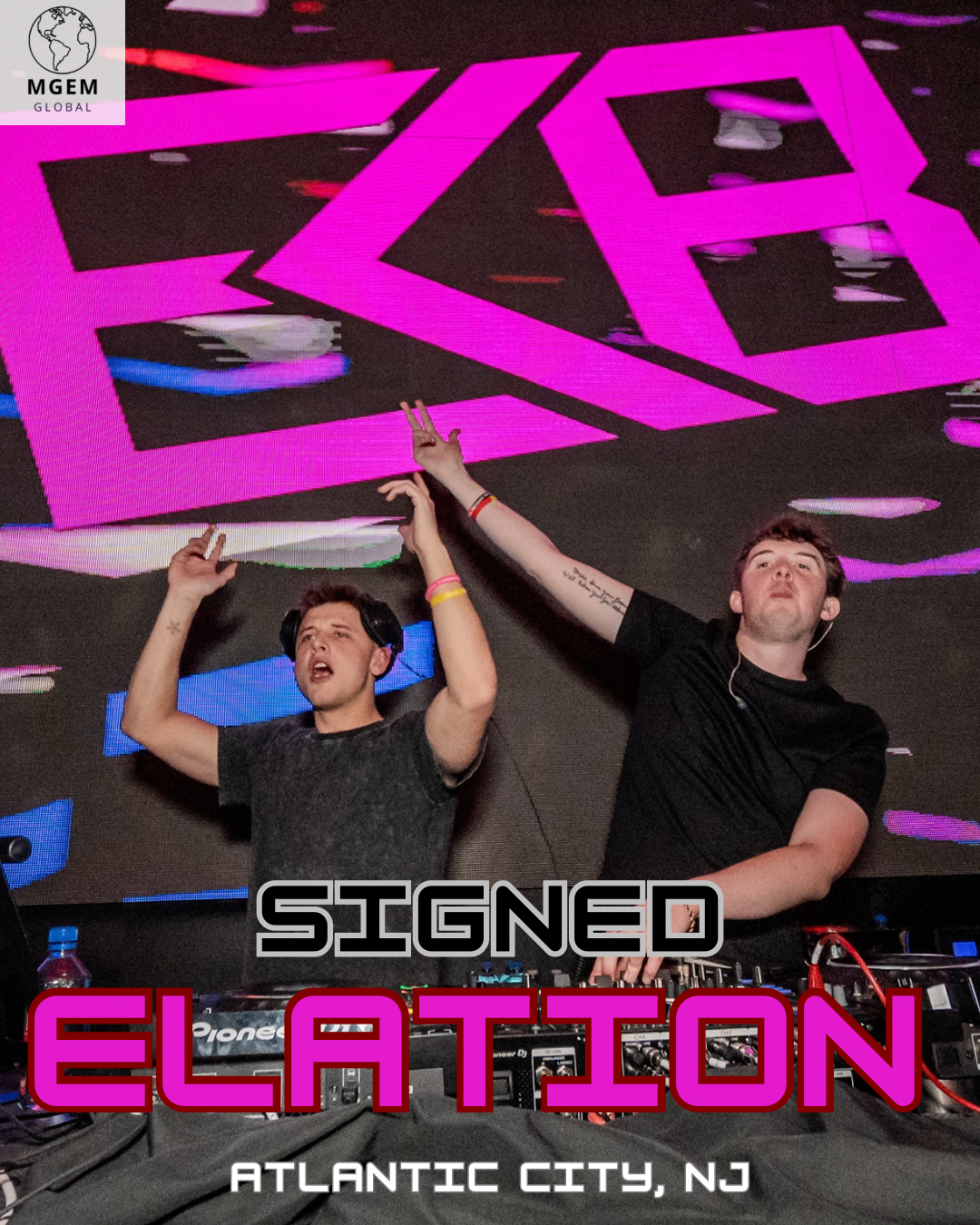 Promotional MGEM talent graphic for Elation in Atlantic City, New Jersey